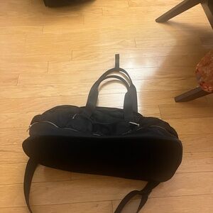 Lululemon Black Travel Bag with Shoulder Strap and Soft Fabric